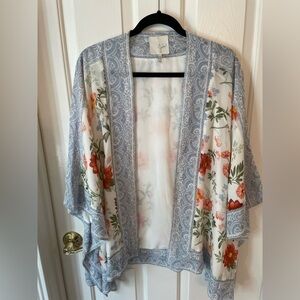 Joie 100% silk cammie kimono floral pastel print size M/L. Pre owned .No flaws